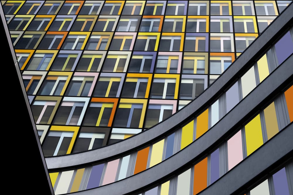 Vibrant Geometric Architecture by Rolf Endermann — canvas wall art