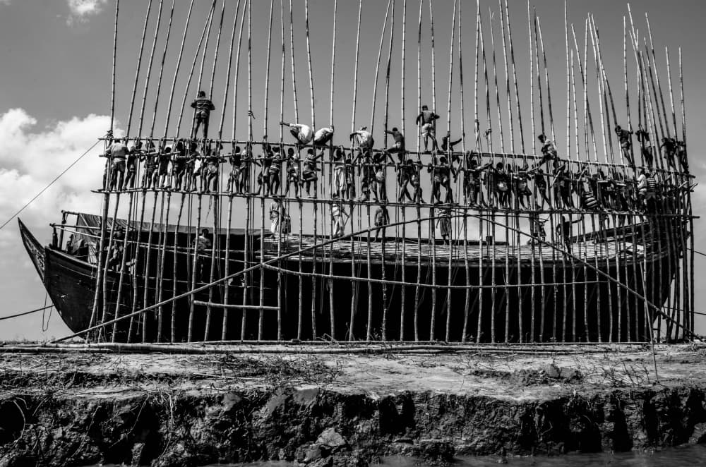 Boat Building Team by Md. Arifuzzaman — canvas wall art
