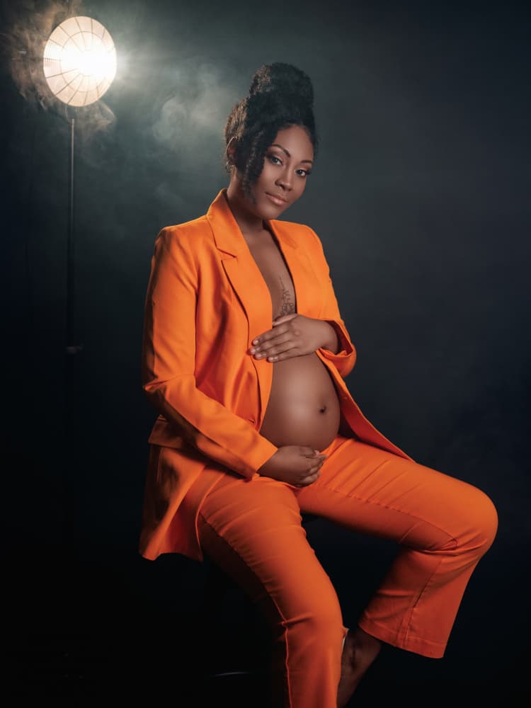 Confident Orange Maternity by Martin Lee — canvas wall art