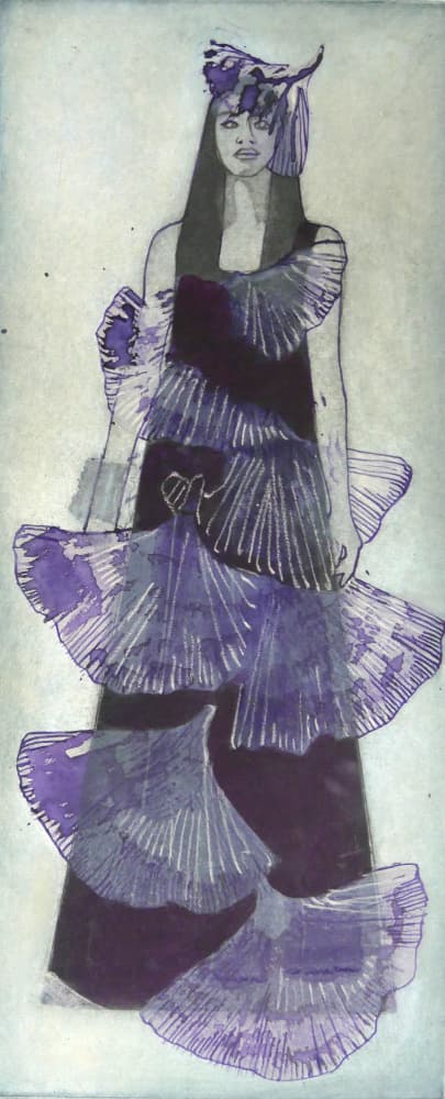 Dramatic Purple Dress by Doris Schmitz — canvas wall art