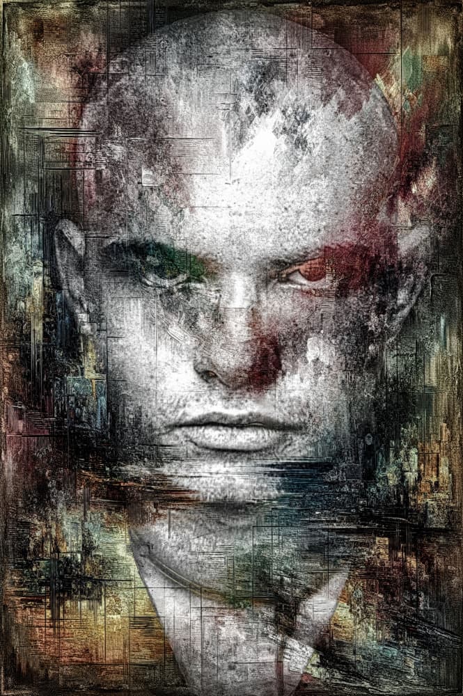 Intense Bald Man by Raffaele Corte — canvas wall art