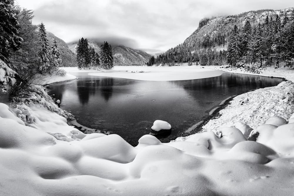 Tranquil Winter Lake by Ales Krivec — canvas wall art