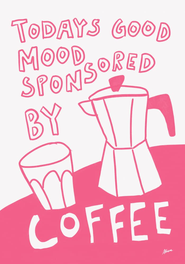 Good Mood Pink Coffee by Athene Fritsch — canvas wall art
