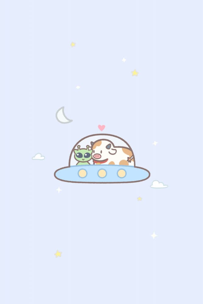 Cute Alien Cow by Xuan Thai — canvas wall art