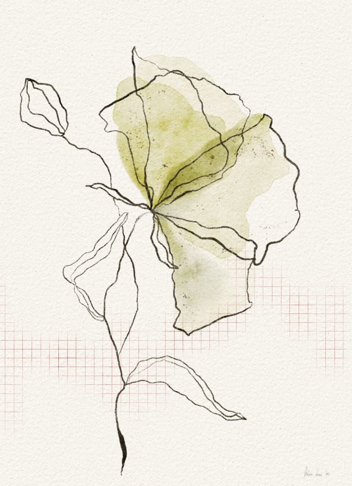 Abstract Green Bloom by Ankie Kooi — canvas wall art