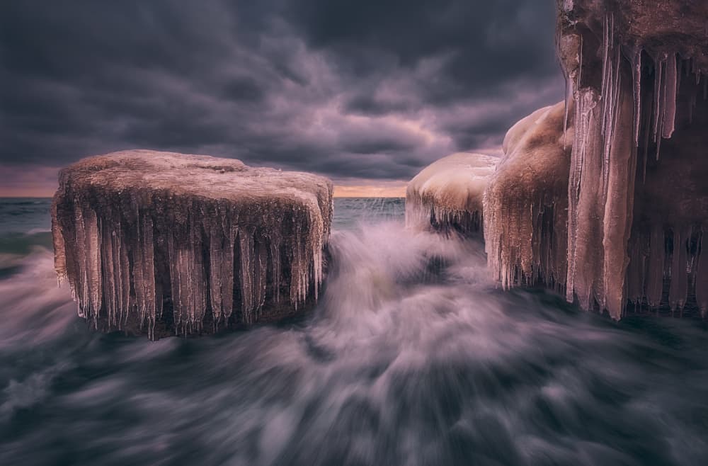 Icy Winter Coast by Ben.C.L — canvas wall art