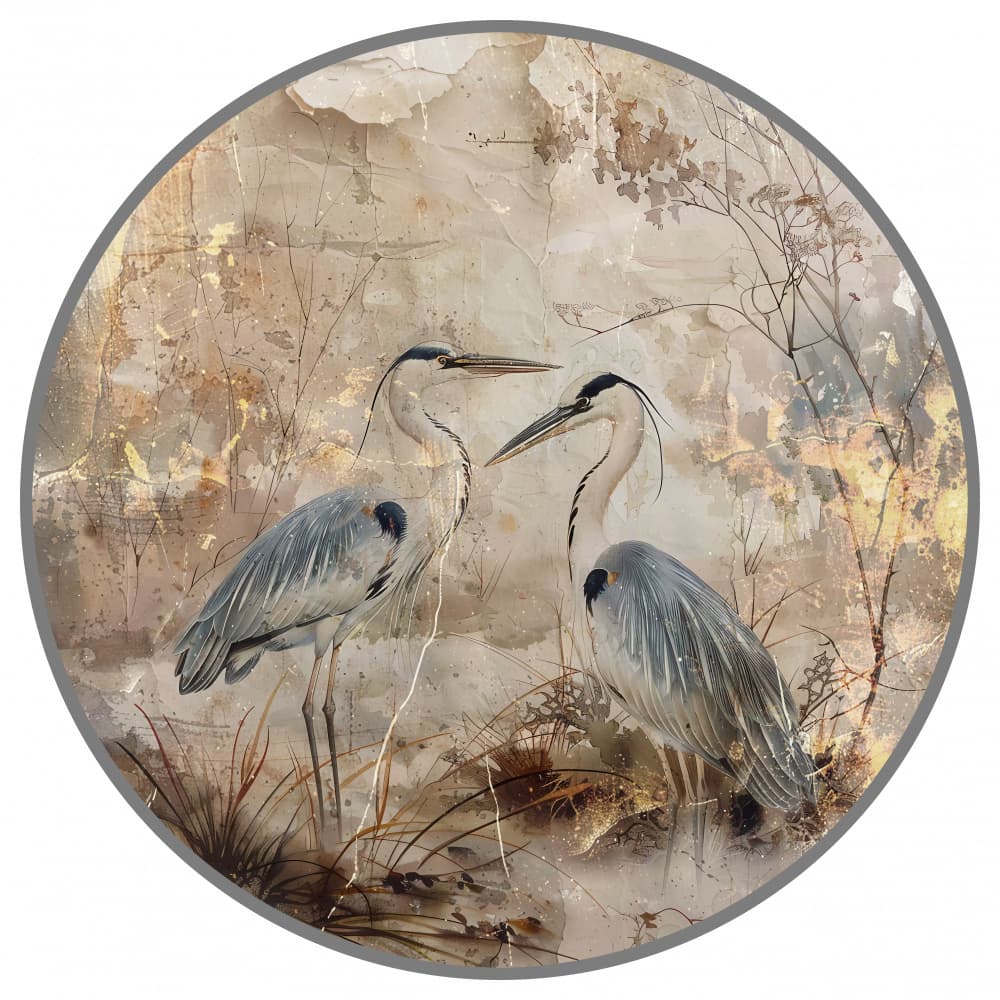 Graceful Herons Wetland by Rafal Kulik — canvas wall art