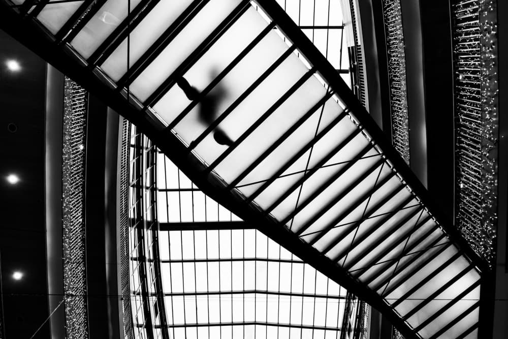 Abstract Glass Walkway by Adam Street Photographer — canvas wall art