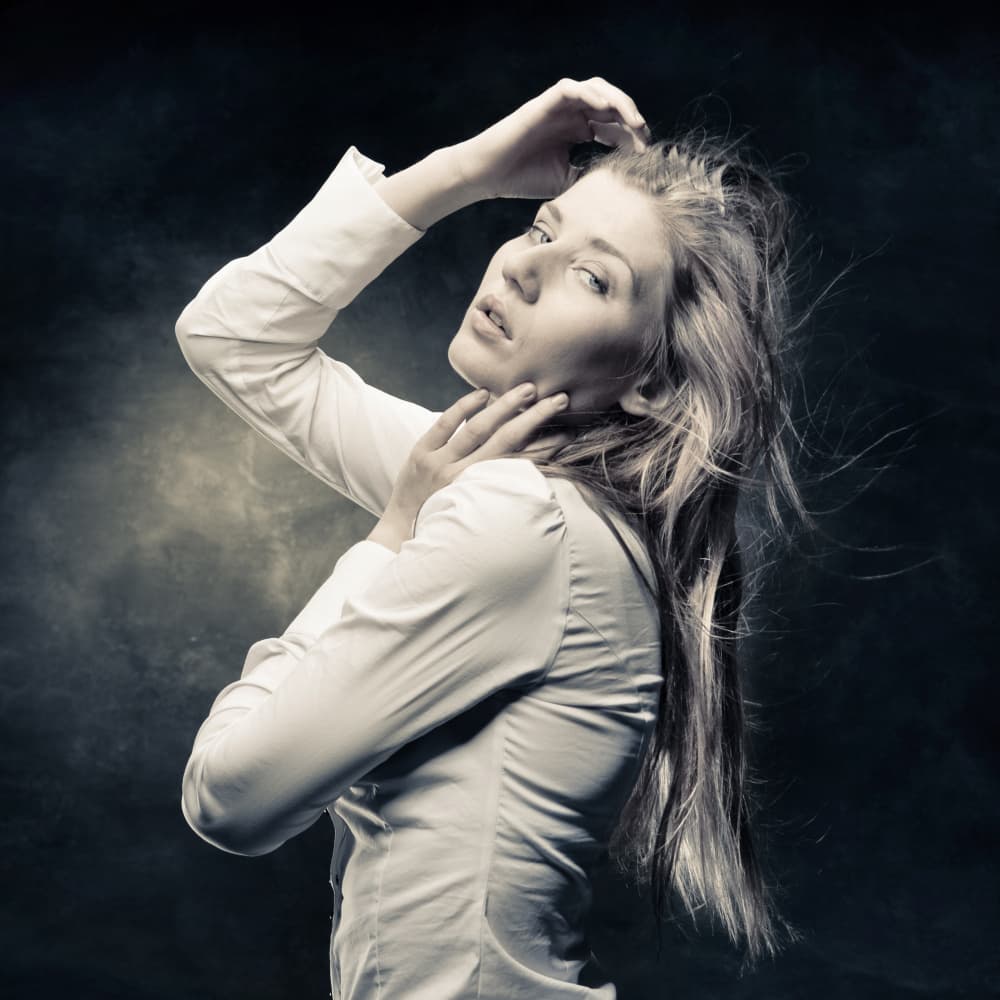 Mysterious Woman Portrait by Adam Wasilewski — canvas wall art