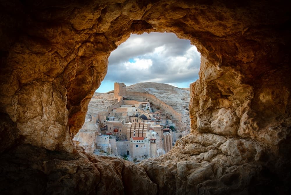 Cave View Ancient Monastery by Ido Meirovich — canvas wall art