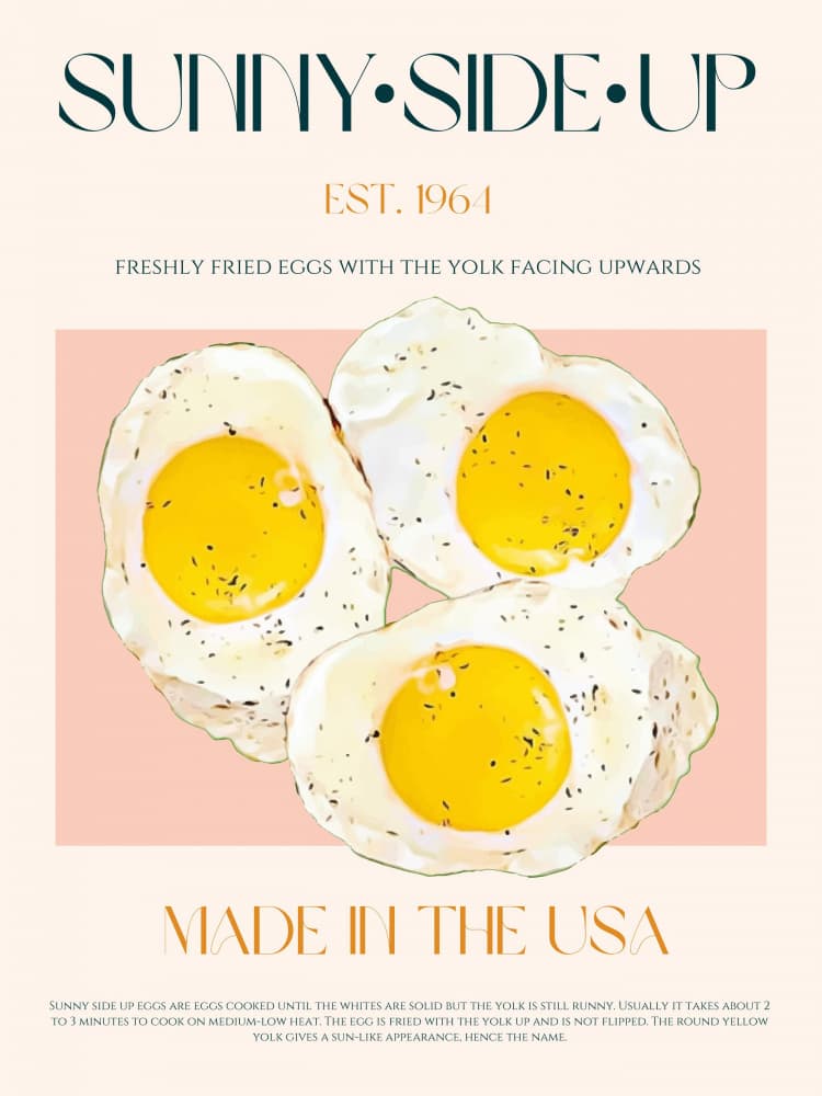 Sunny Side Up Eggs by Nazma Khokhar — canvas wall art
