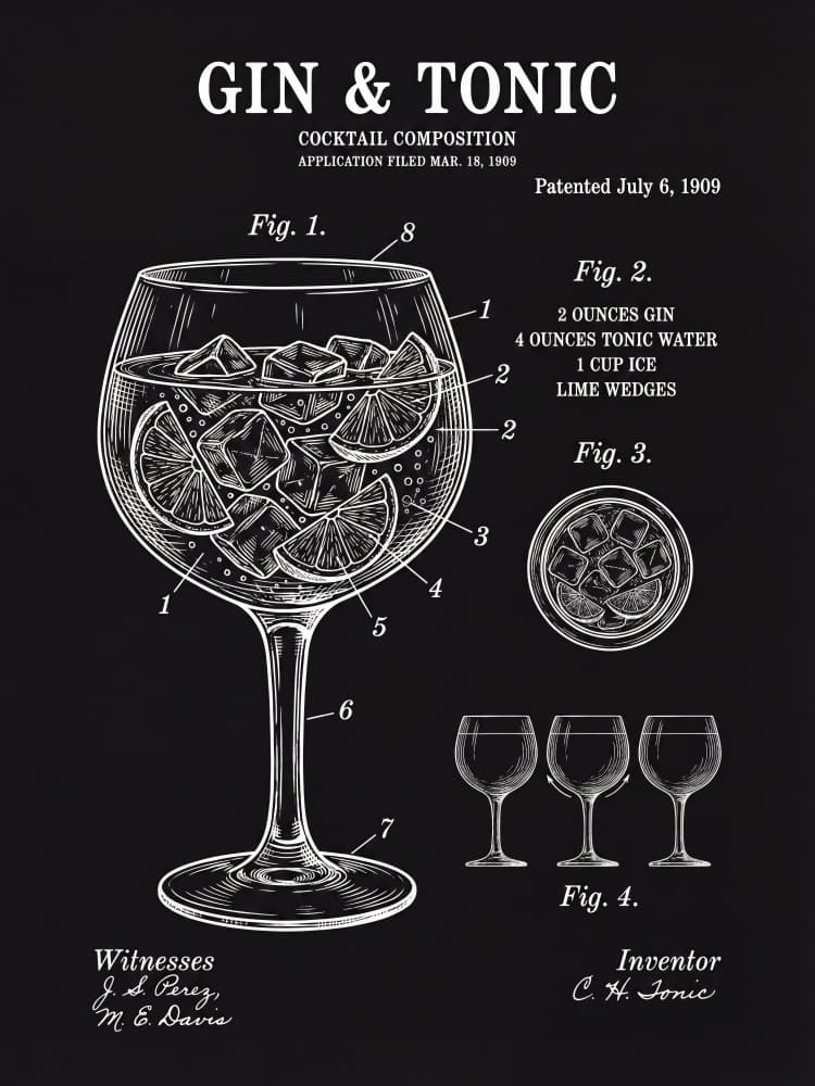 Gin Tonic Patent Blueprint