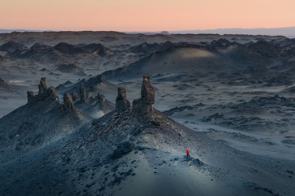 Lone Explorer Desert Peaks by Simoon — canvas wall art