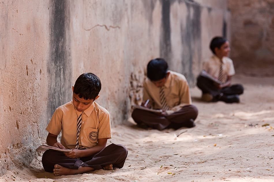 Students Studying Outdoors by Stefan Nielsen — canvas wall art
