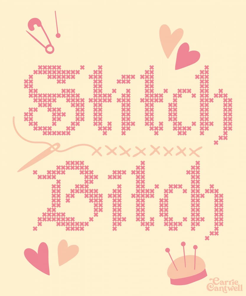 Stitch Bitch by Carrie Cantwell — canvas wall art