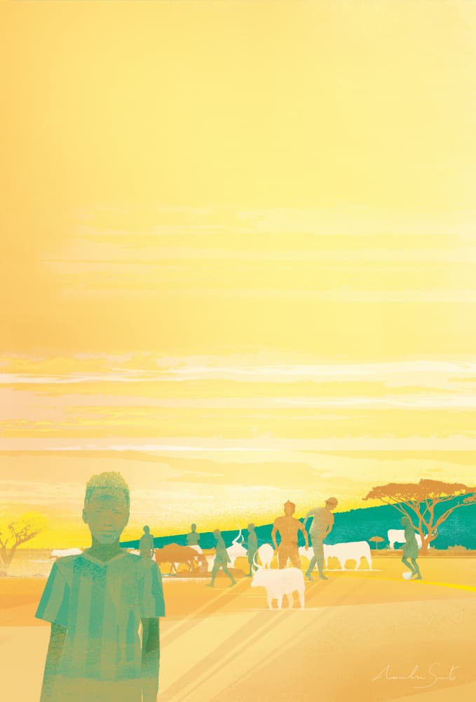 Golden Savanna Life by Annelien Smet — canvas wall art