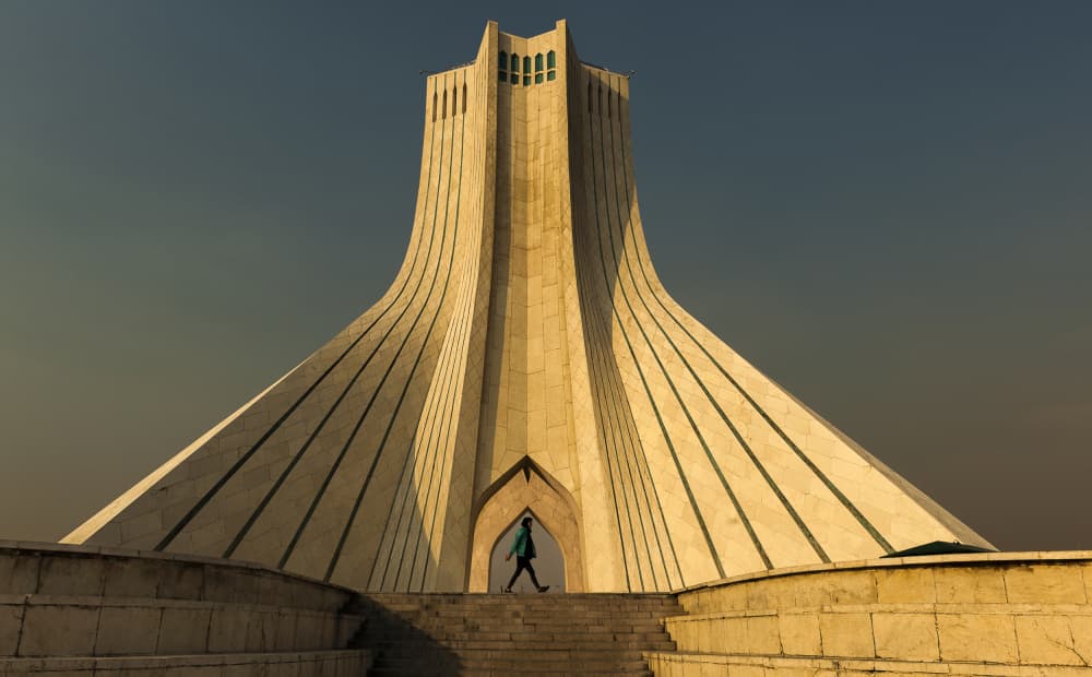 Azadi Tower Golden Light by Mitra Bahmani — canvas wall art