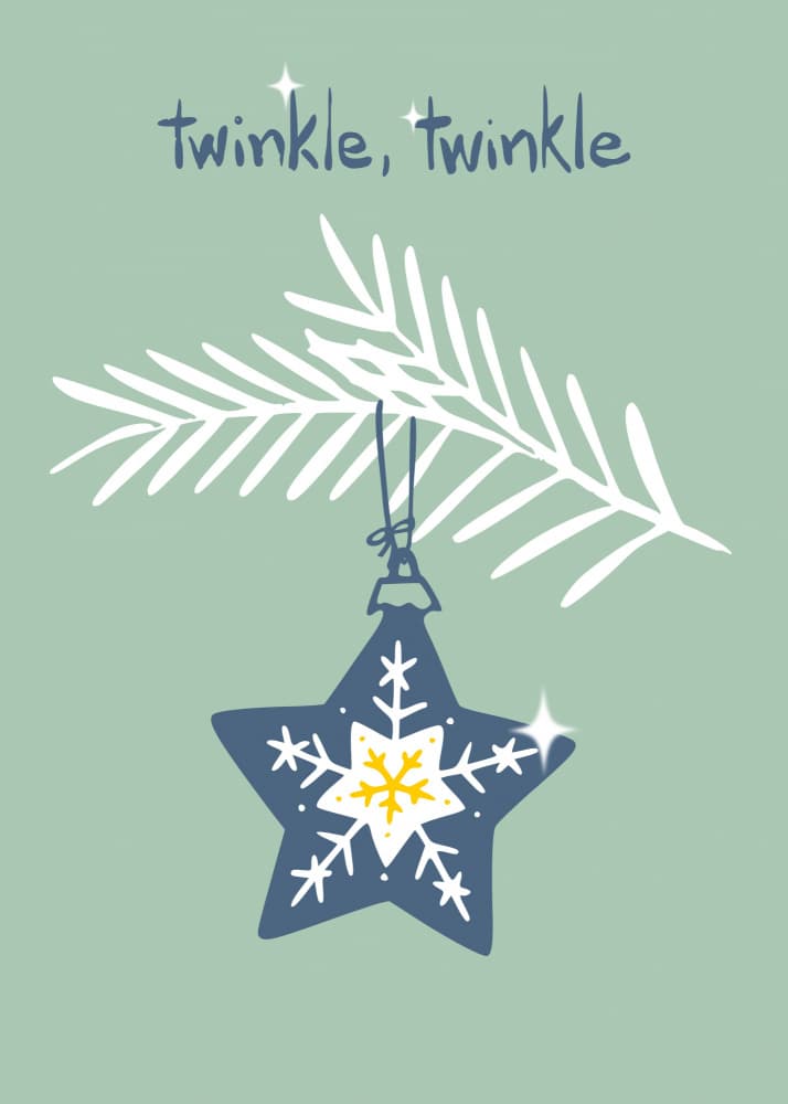 Twinkling Snowflake Star by Annick — canvas wall art