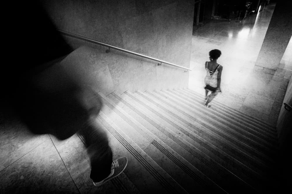 Descending Dark Stairs by Laura Mexia — canvas wall art