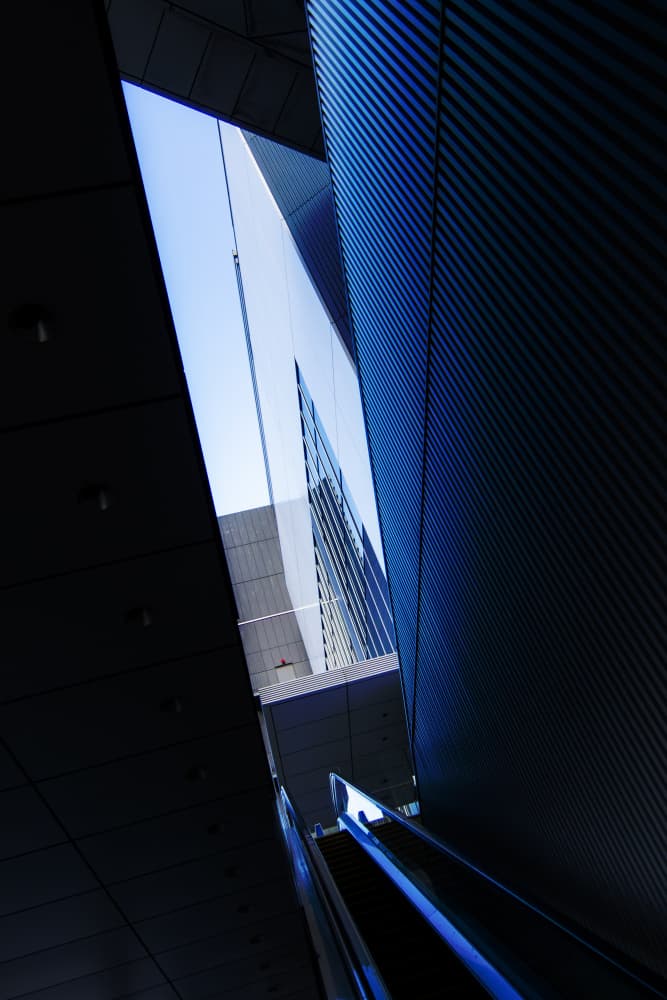 Modern Blue Geometry by Tetsuji Fujino — canvas wall art