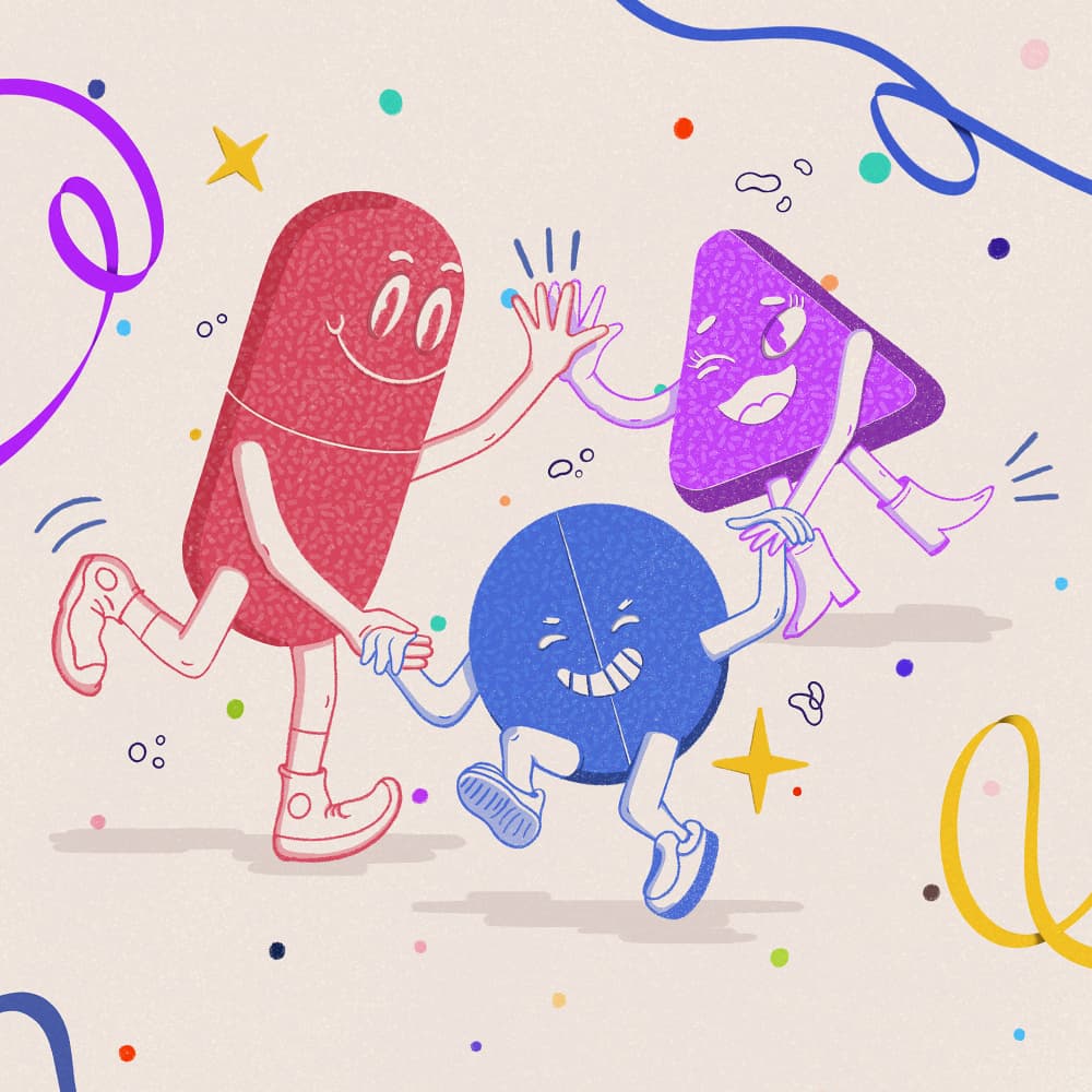Happy Pill Party by Jonathan Cañamar — canvas wall art