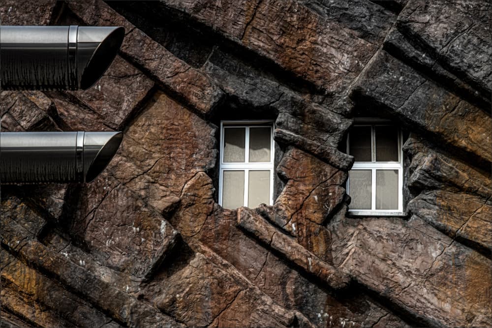 Textured Industrial Facade by Gilbert Claes — canvas wall art