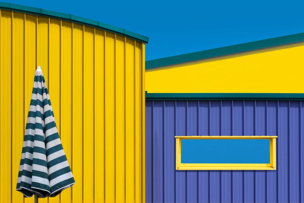 Vibrant Beach Huts by Hans-Wolfgang Hawerkamp — canvas wall art