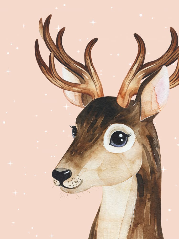 Gentle Woodland Deer by Ohkimiko — canvas wall art