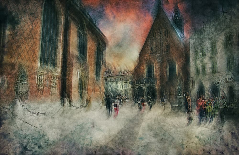 Moody European Cityscape by Jan van der Linden — canvas wall art