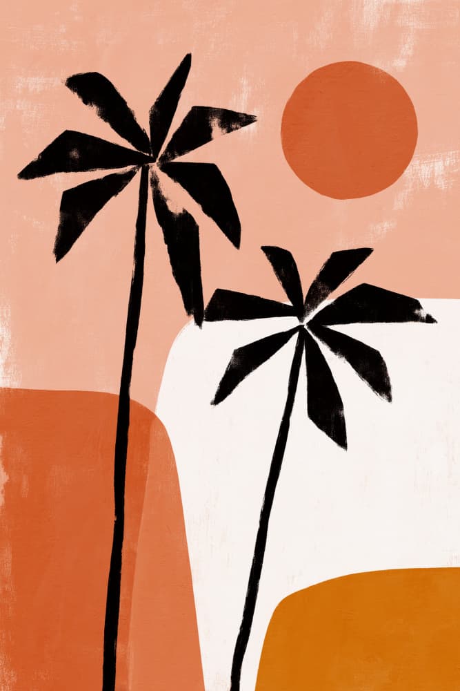 Palmsatsunsetno02 by Treechild — canvas wall art