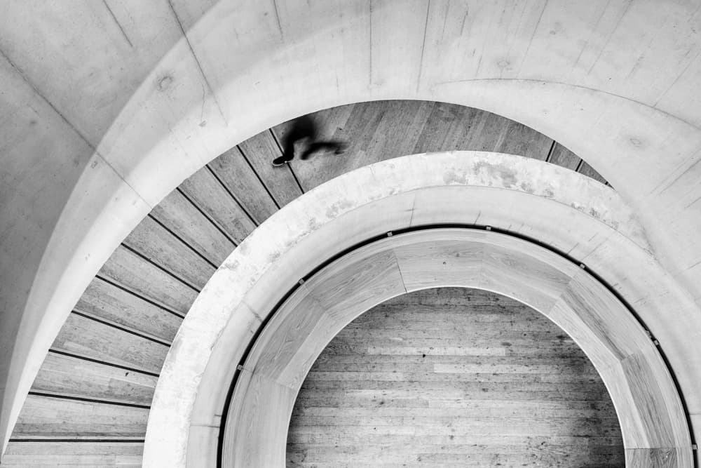 Modern Spiral Staircase Movement by Debarshi Mukherjee — canvas wall art