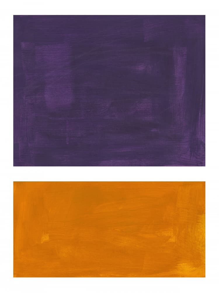 Purple Orange Abstract Blocks by Ejaaz Haniff — canvas wall art