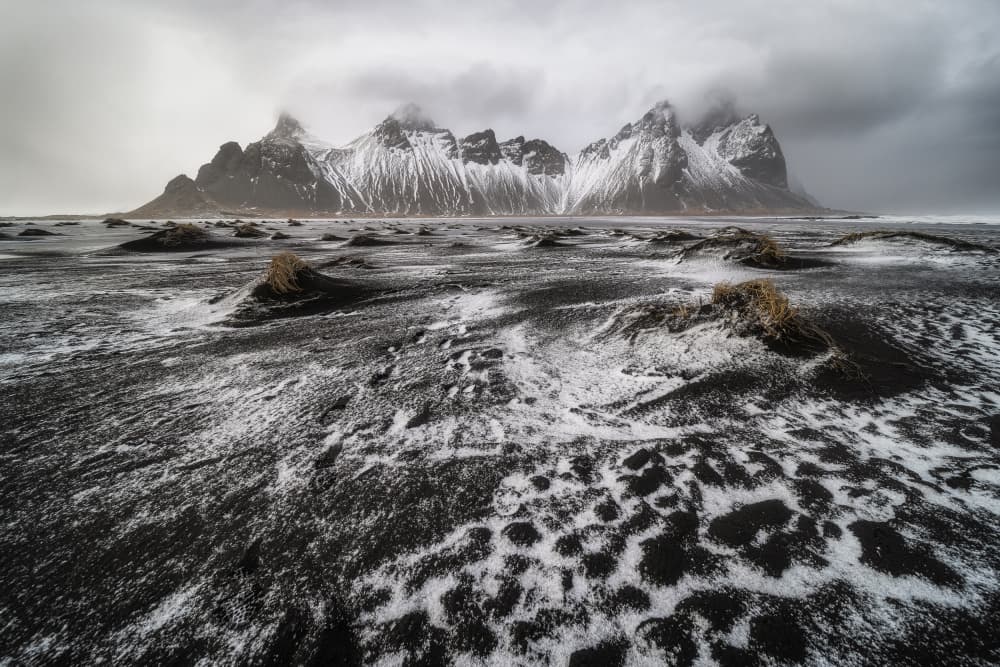 Winter Black Sand Peaks by Rodrigo Núñez Buj — canvas wall art