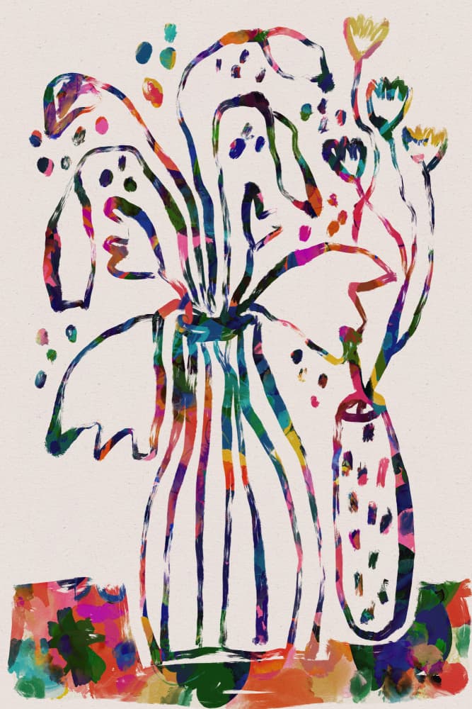 Vibrant Bloomscape by Treechild — canvas wall art