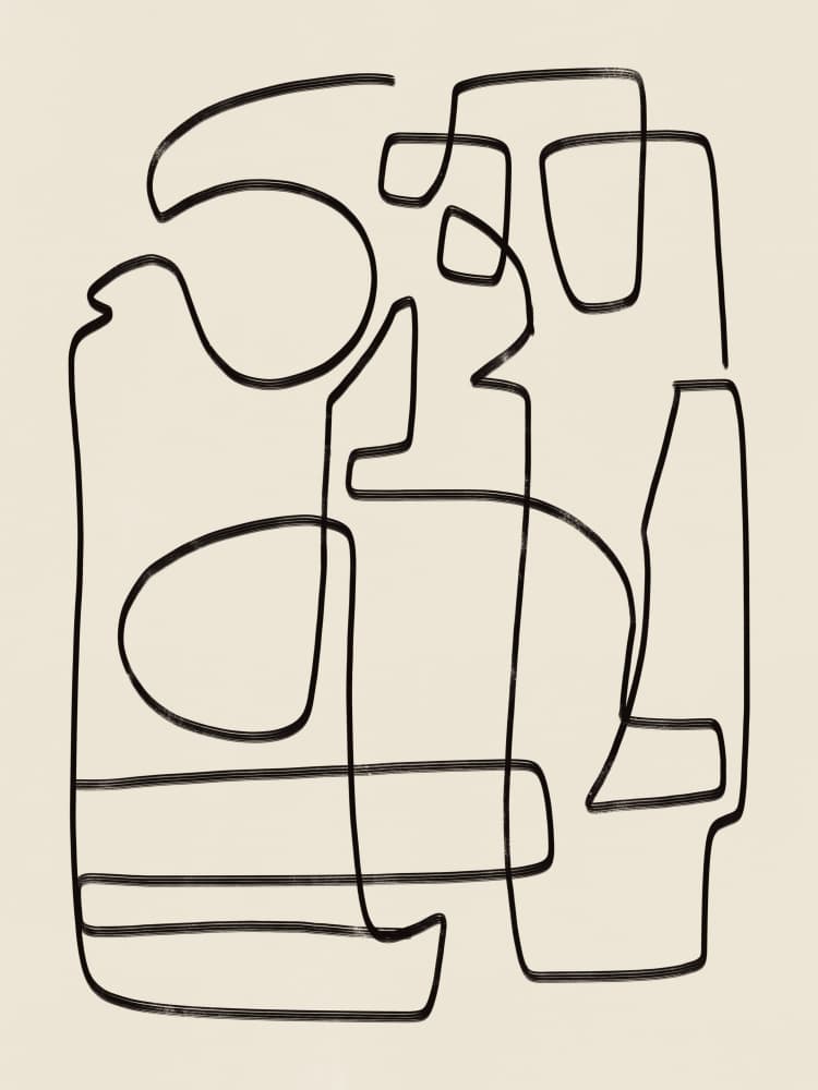 Intertwined Abstract Forms by Little Dean — canvas wall art
