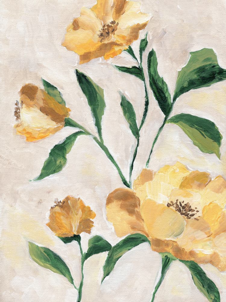 Yellow Floral Blooms by Nikita Jariwala — canvas wall art