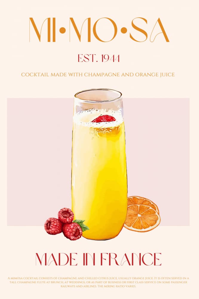 Vibrant Mimosa Cocktail by Nazma Khokhar — canvas wall art