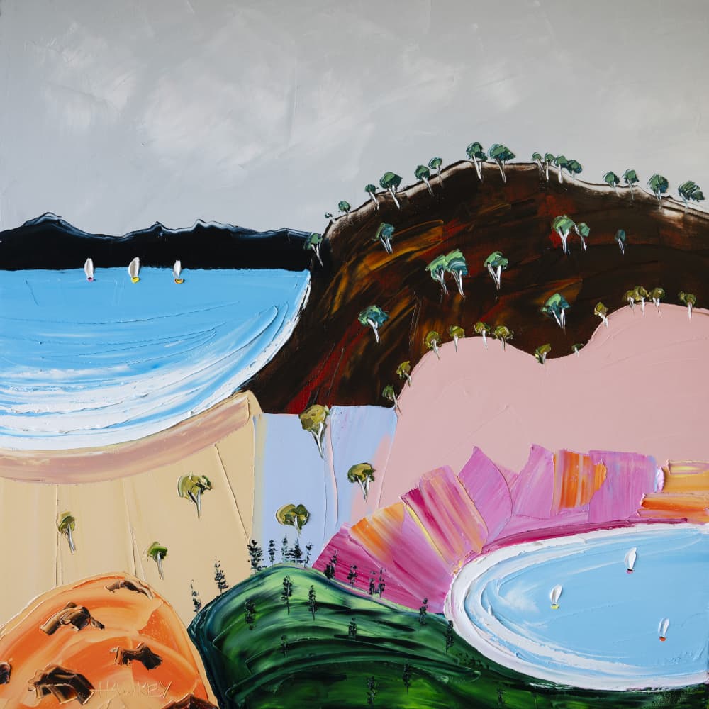 Vibrant Coastal Sailing by Angela Hawkey — canvas wall art