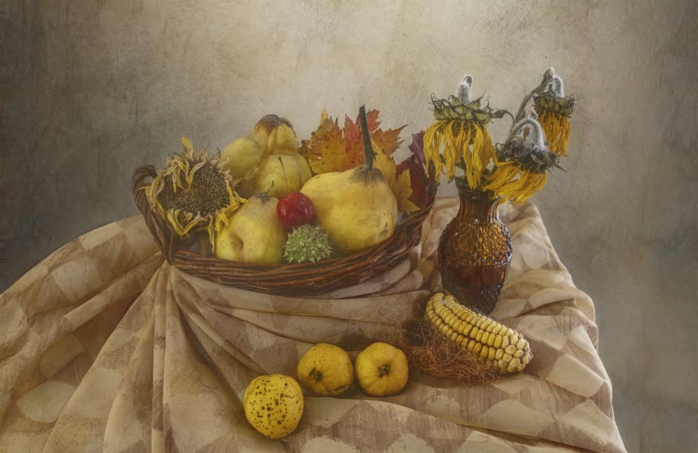 Autumn Harvest Still Life by Marie-anne Stas — canvas wall art