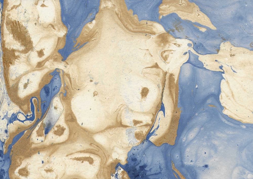 Fluid Gold Blue Abstract by Santhosh ch — canvas wall art