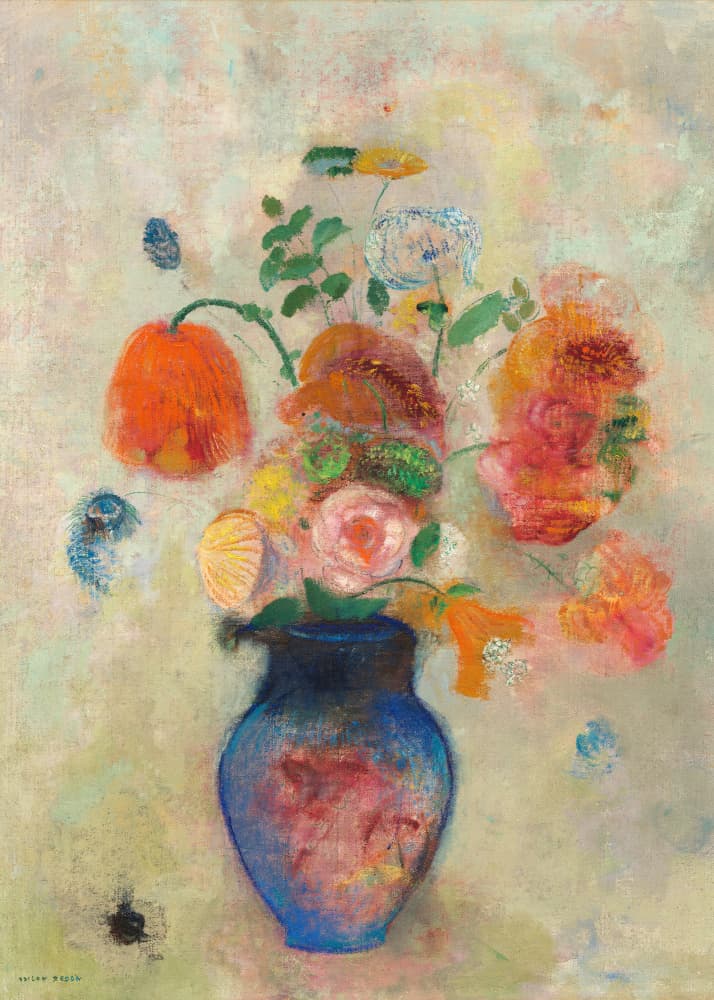 Large Vase With Flowers by Odilon Redon — canvas wall art