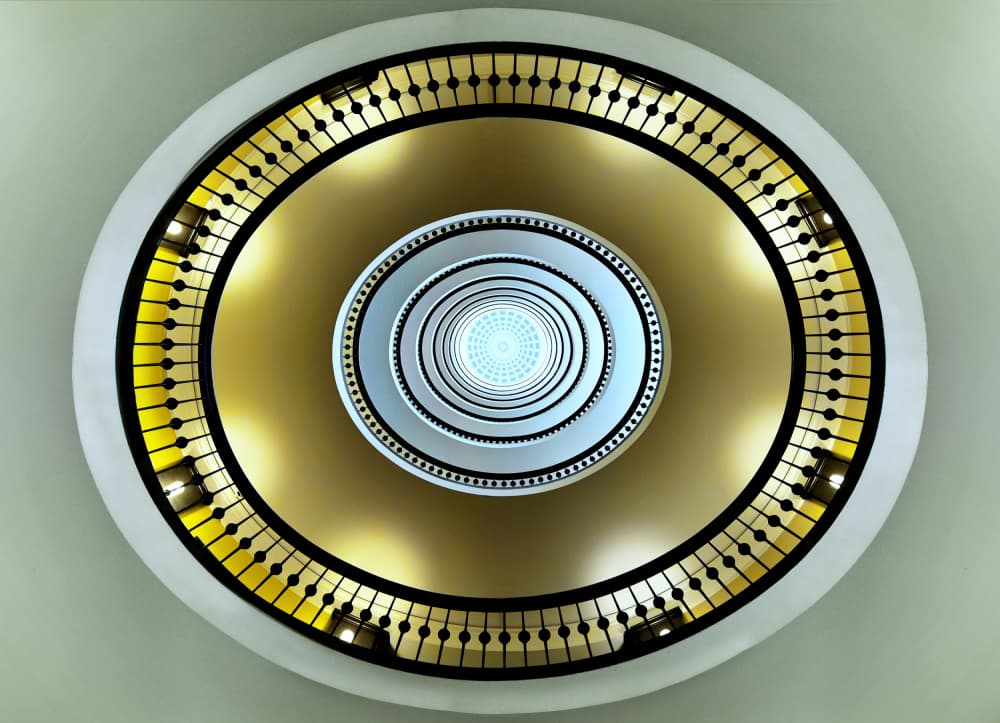 Golden Spiral Staircase by Jorge Pimenta — canvas wall art
