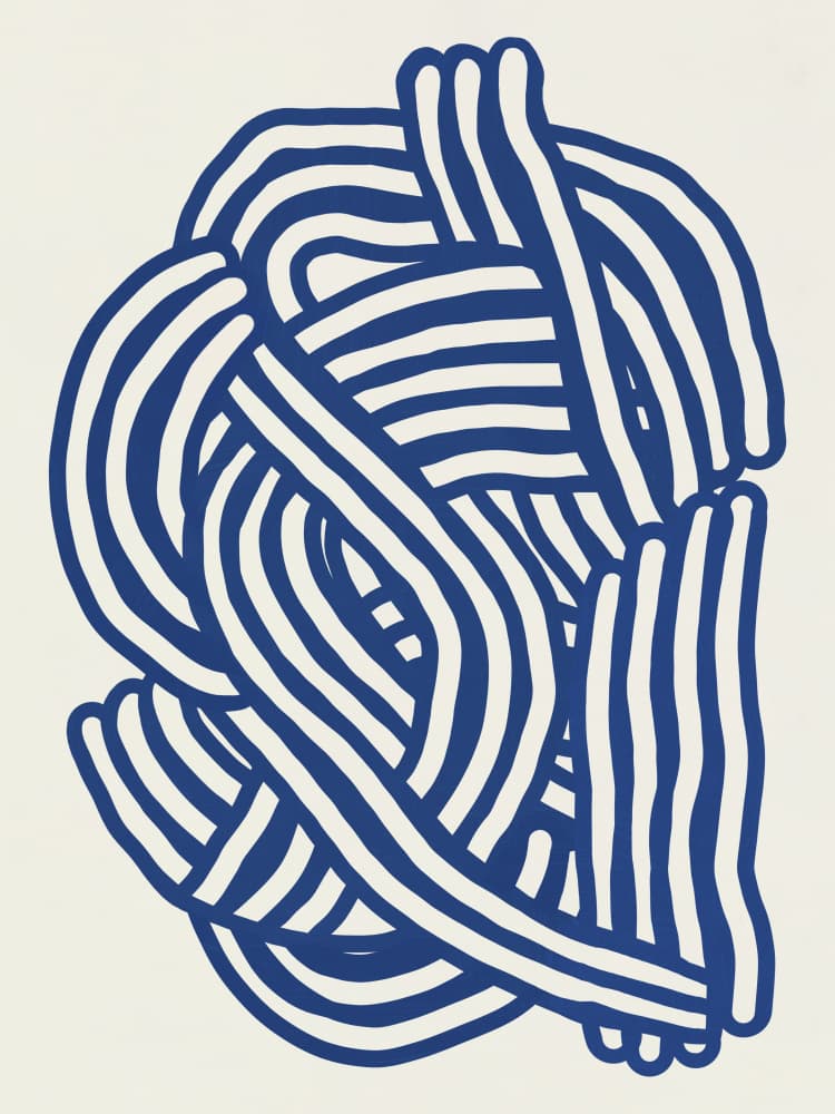 Wavy Blue Abstract by Little Dean — canvas wall art