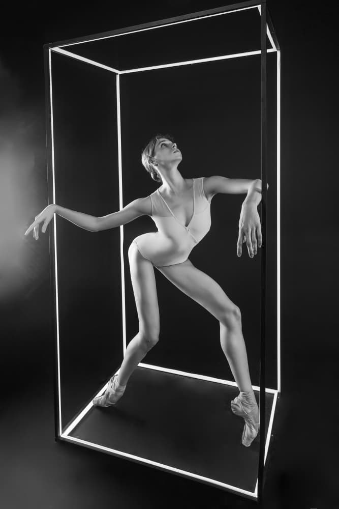 Ballerina in Light Cube by Alexandr — canvas wall art