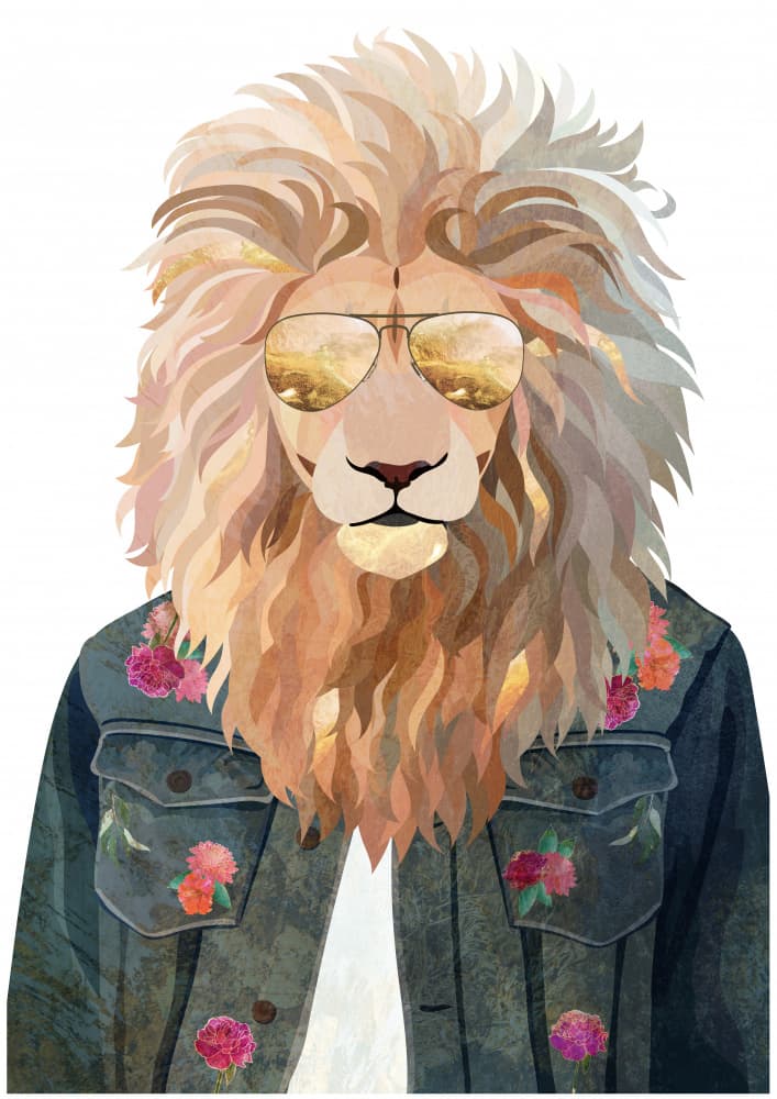 Cool Lion Aviator Jacket by Sarah Manovski — canvas wall art