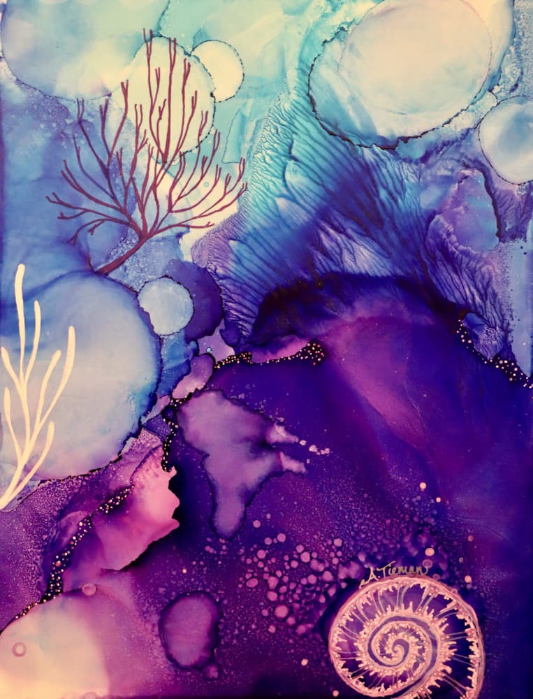 Abstract Ocean Depths by Amy Tieman — canvas wall art