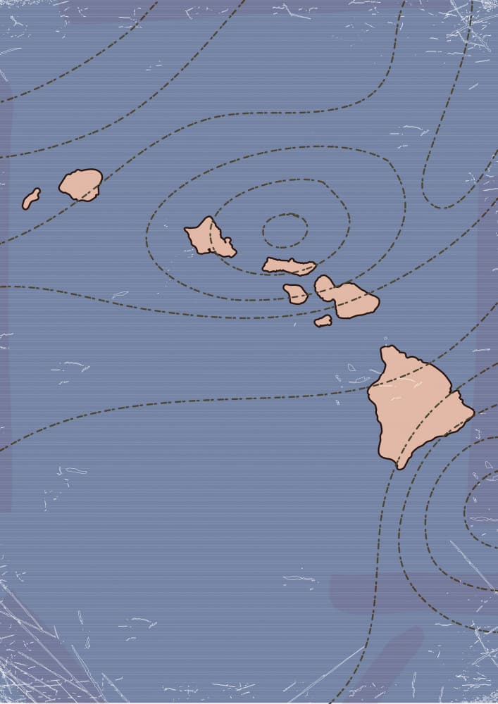 Vintage Hawaiian Islands Map by Nicholas — canvas wall art