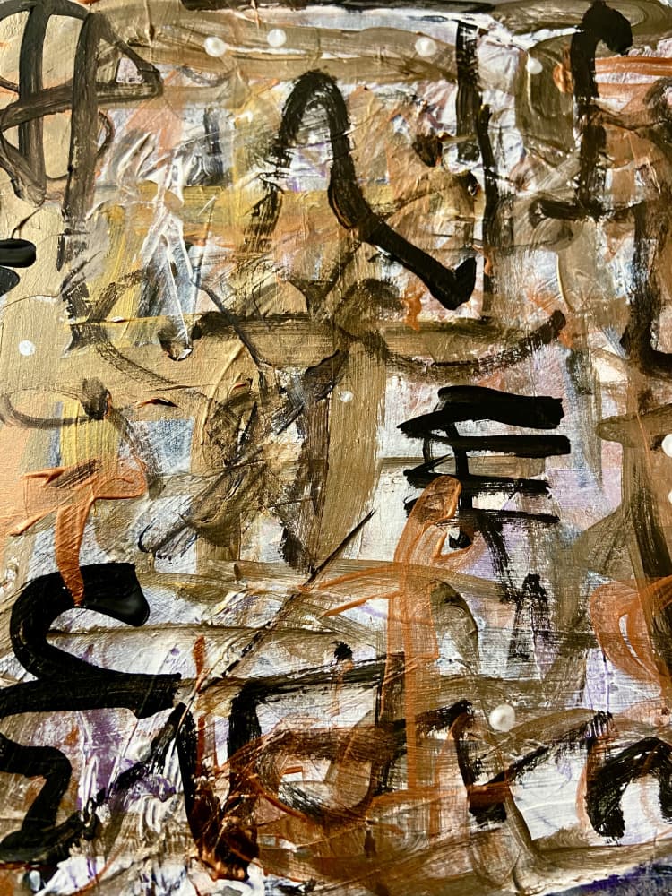 Modern Calligraphic Texture by Irene Chua — canvas wall art