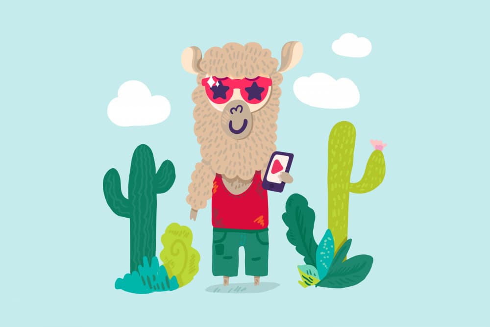 Cool Llama Star Sunglasses by Marika Barsrsind — canvas wall art