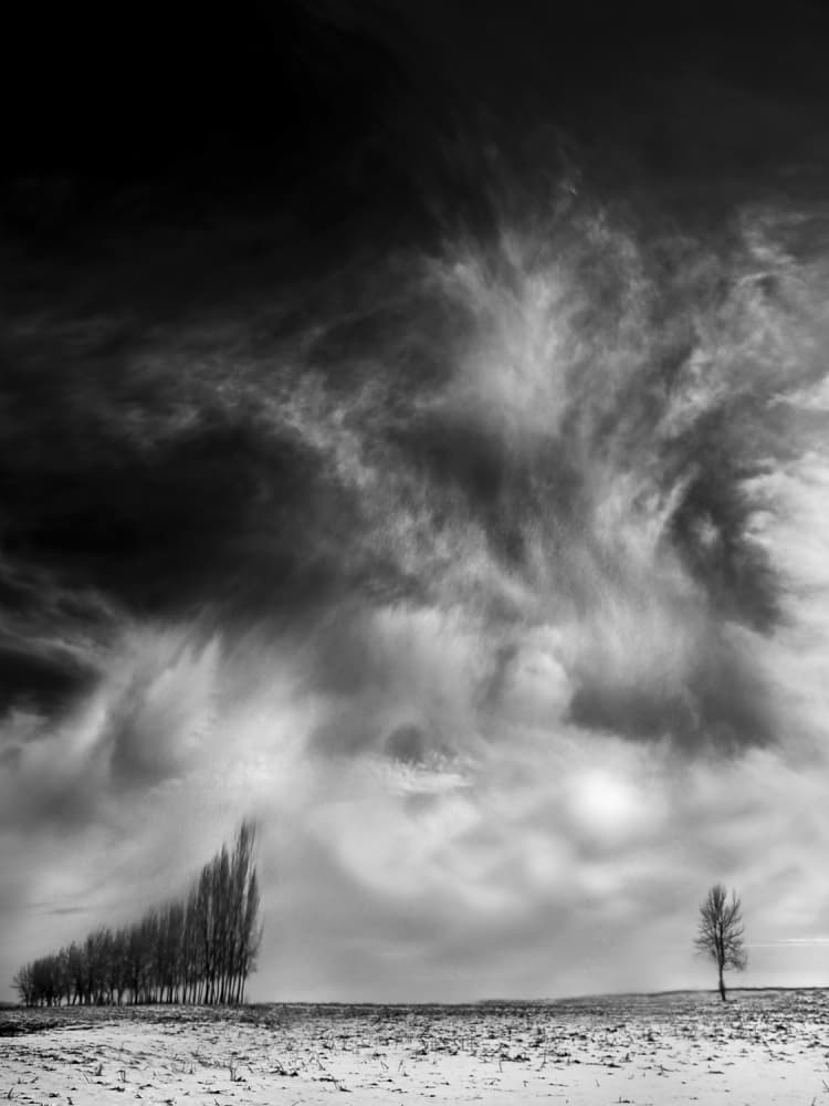 Dramatic Winter Landscape by David Senechal Photographie (polydactyle) — canvas wall art
